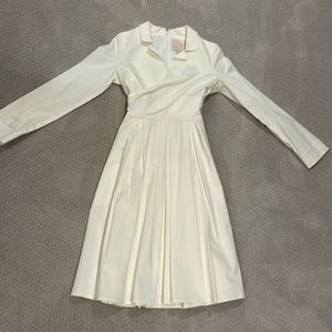 Gal Meets Glam Cream Long Sleeve Midi Dress
